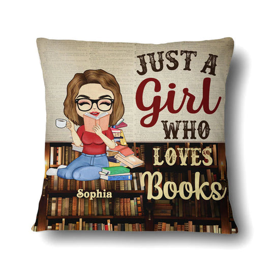 Shineful Just A Girl Who Loves Books Reading Personalized Pillow Case