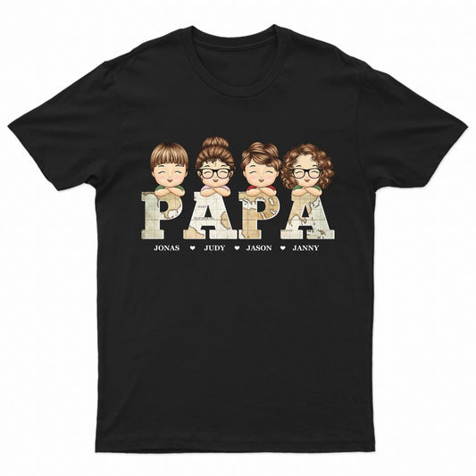 Shineful T-Shirt Vintage Map Papa Title - Personalized Unisex T-Shirt