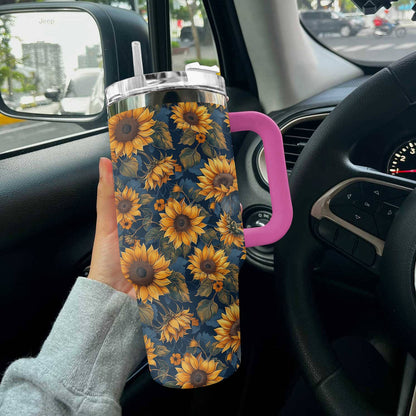 Hippie 40 Oz Shineful™ Tumbler Classical Sunflowers Tl10 Hot Pink 40Oz