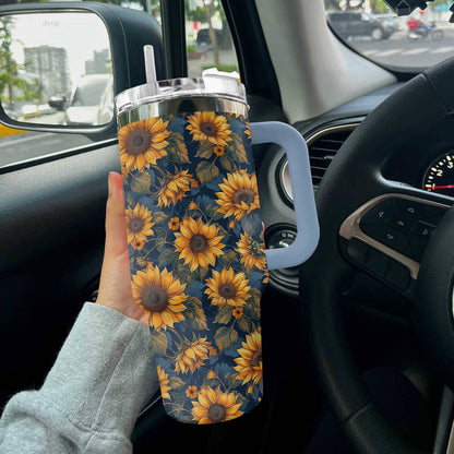 Hippie 40 Oz Shineful™ Tumbler Classical Sunflowers Tl10 Sky Blue 40Oz