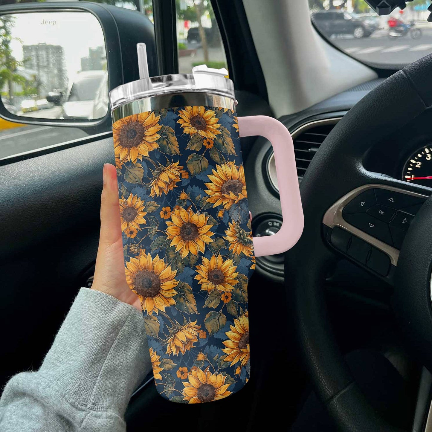 Hippie 40 Oz Shineful™ Tumbler Classical Sunflowers Tl10 Pink 40Oz