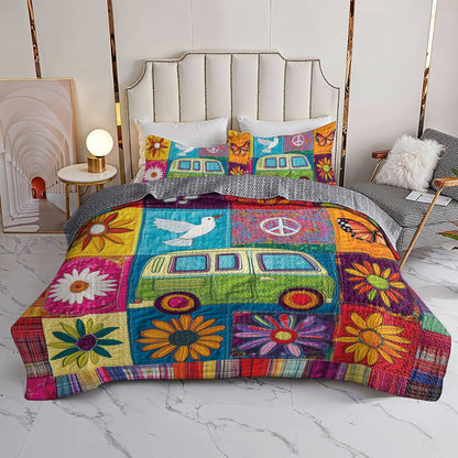 Shineful Flat Print All Season Quilt 3-Piece Set Hippie Soul