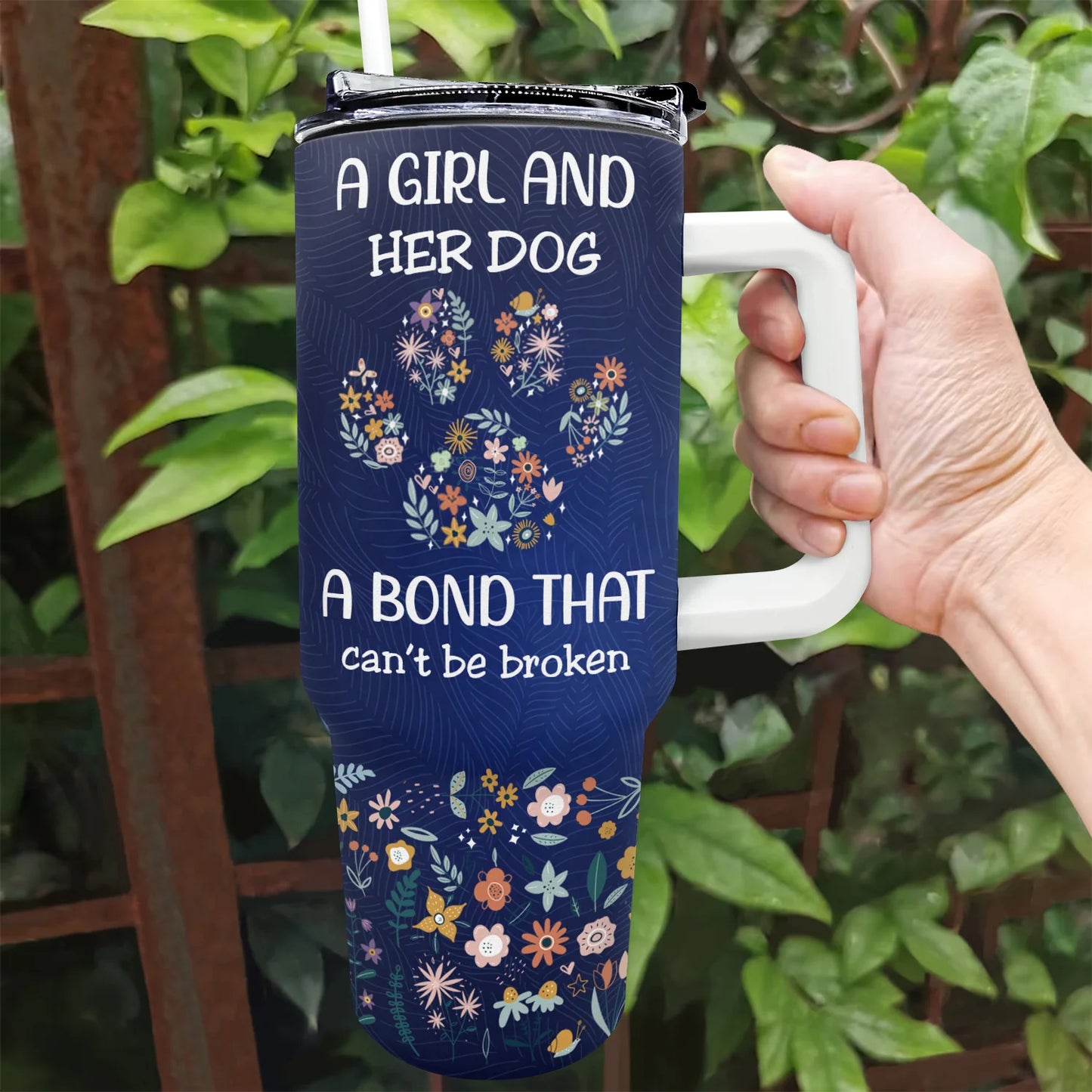 Shineful Tumbler Holiday, Birthday Gift For Dog Lovers, Dog Mom - A Bond That Can't Be Broken Personalized TH7