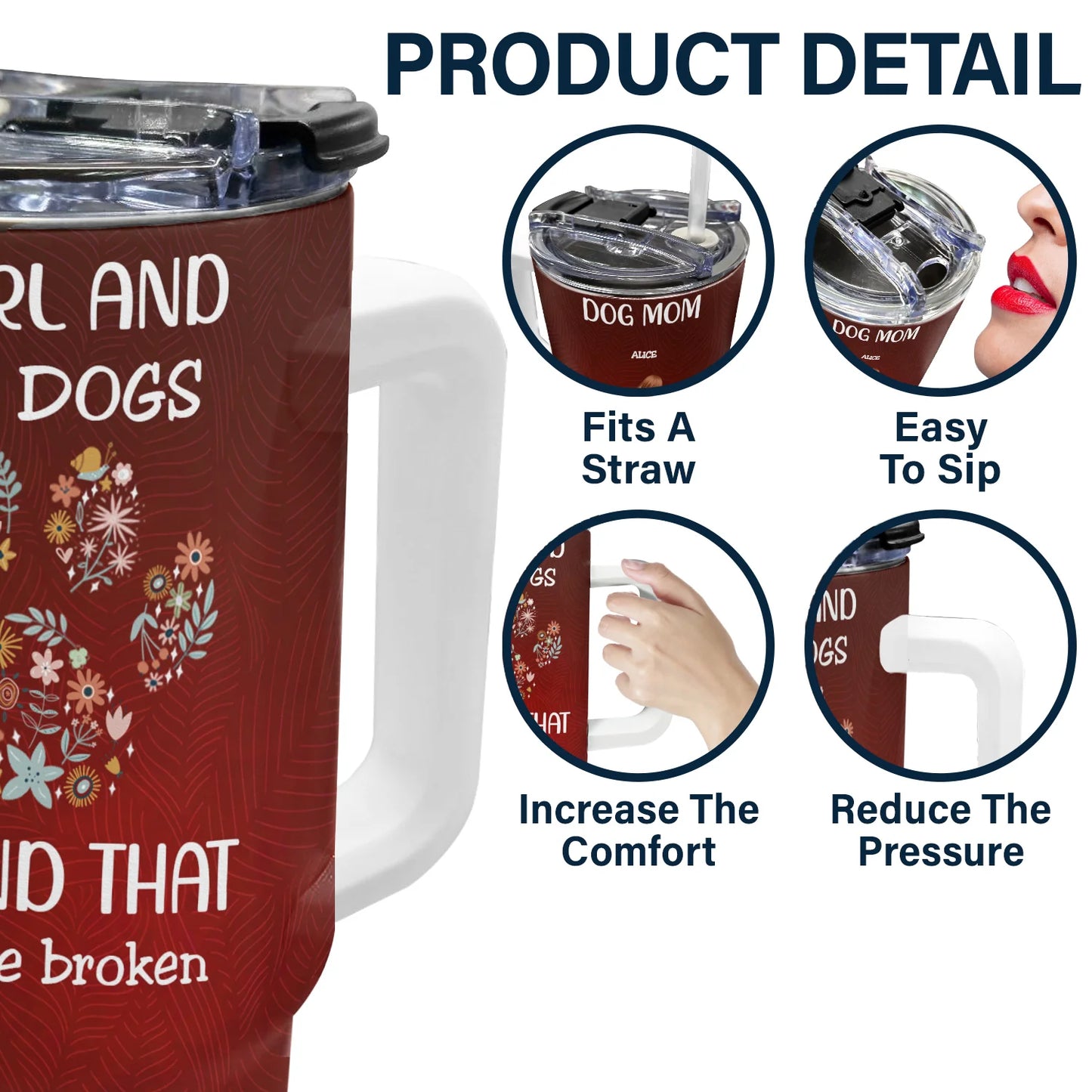 Shineful Tumbler Holiday, Birthday Gift For Dog Lovers, Dog Mom - A Bond That Can't Be Broken Personalized TH7