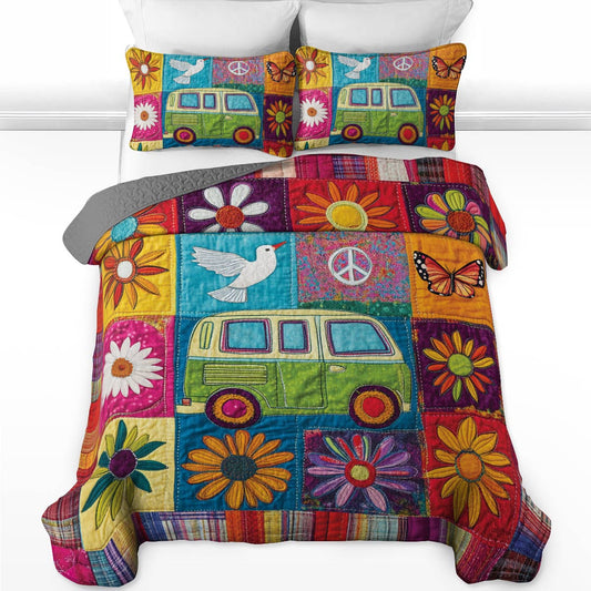 Shineful Flat Print All Season Quilt 3-Piece Set Hippie Soul