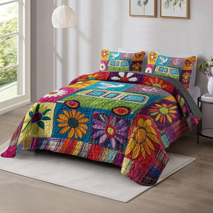 Shineful Flat Print All Season Quilt 3-Piece Set Hippie Soul