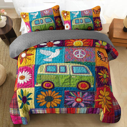 Shineful Flat Print All Season Quilt 3-Piece Set Hippie Soul