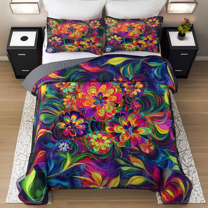 Shineful All Season Quilt 3-Piece Set Gorgeous Flower Child