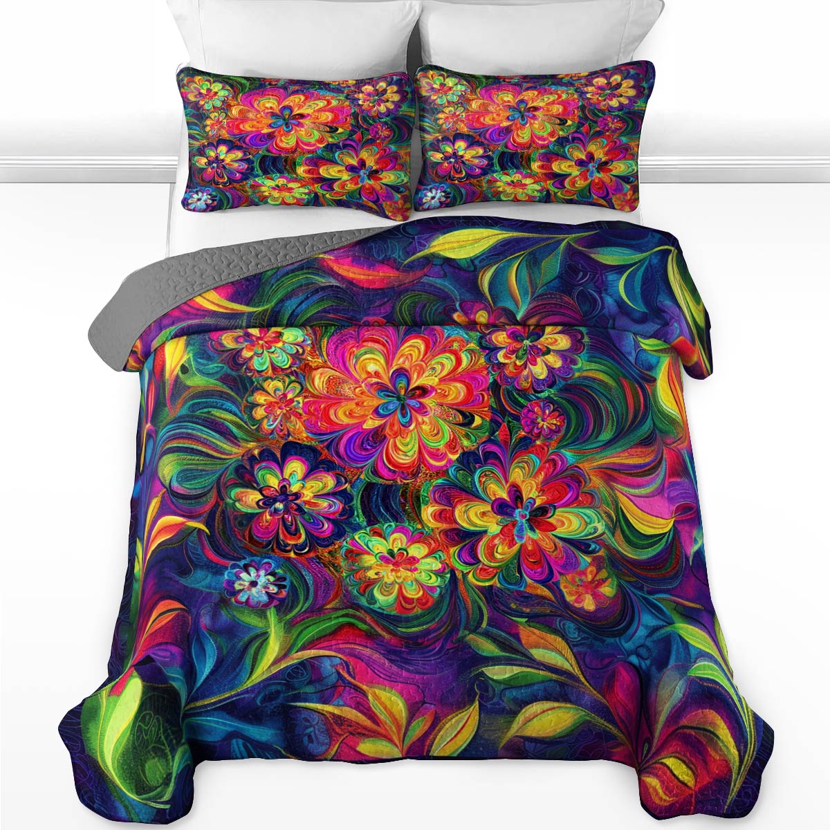 Shineful All Season Quilt 3-Piece Set Gorgeous Flower Child