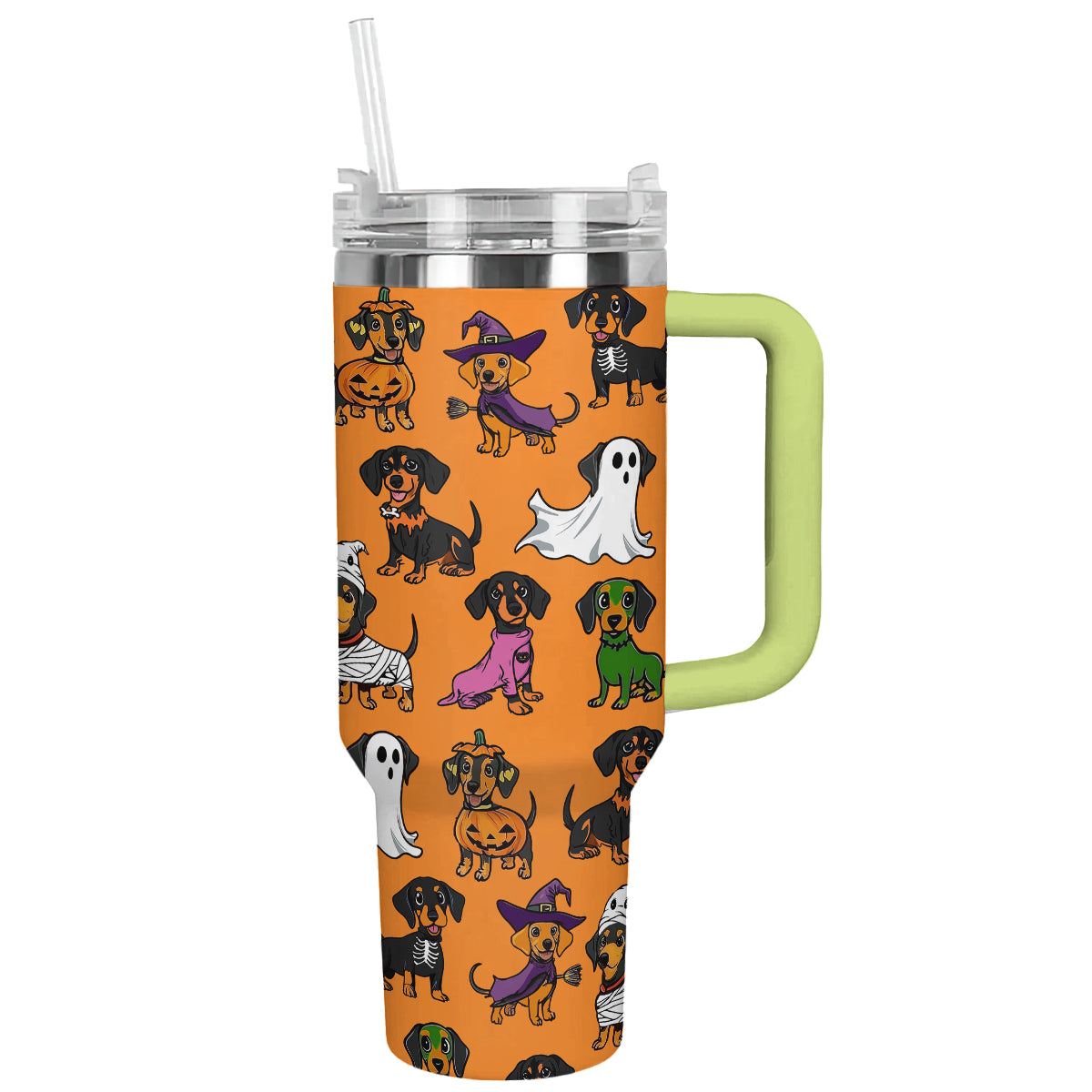 Shineful Tumbler Howl-o-ween Dachshund Orange Edition