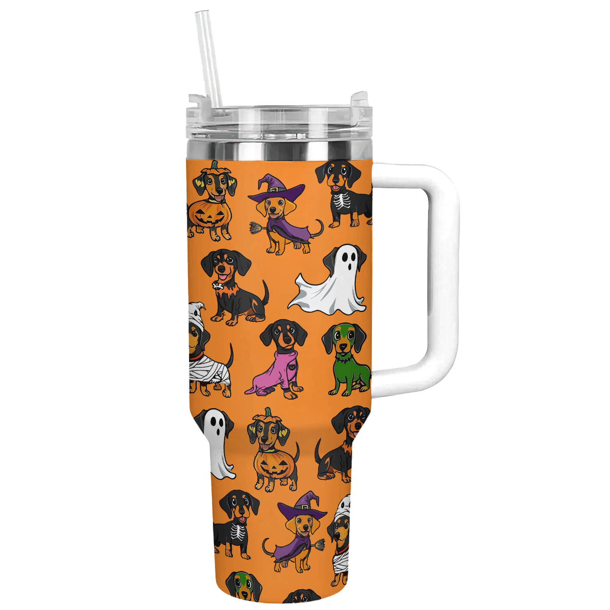 Shineful Tumbler Howl-o-ween Dachshund Orange Edition