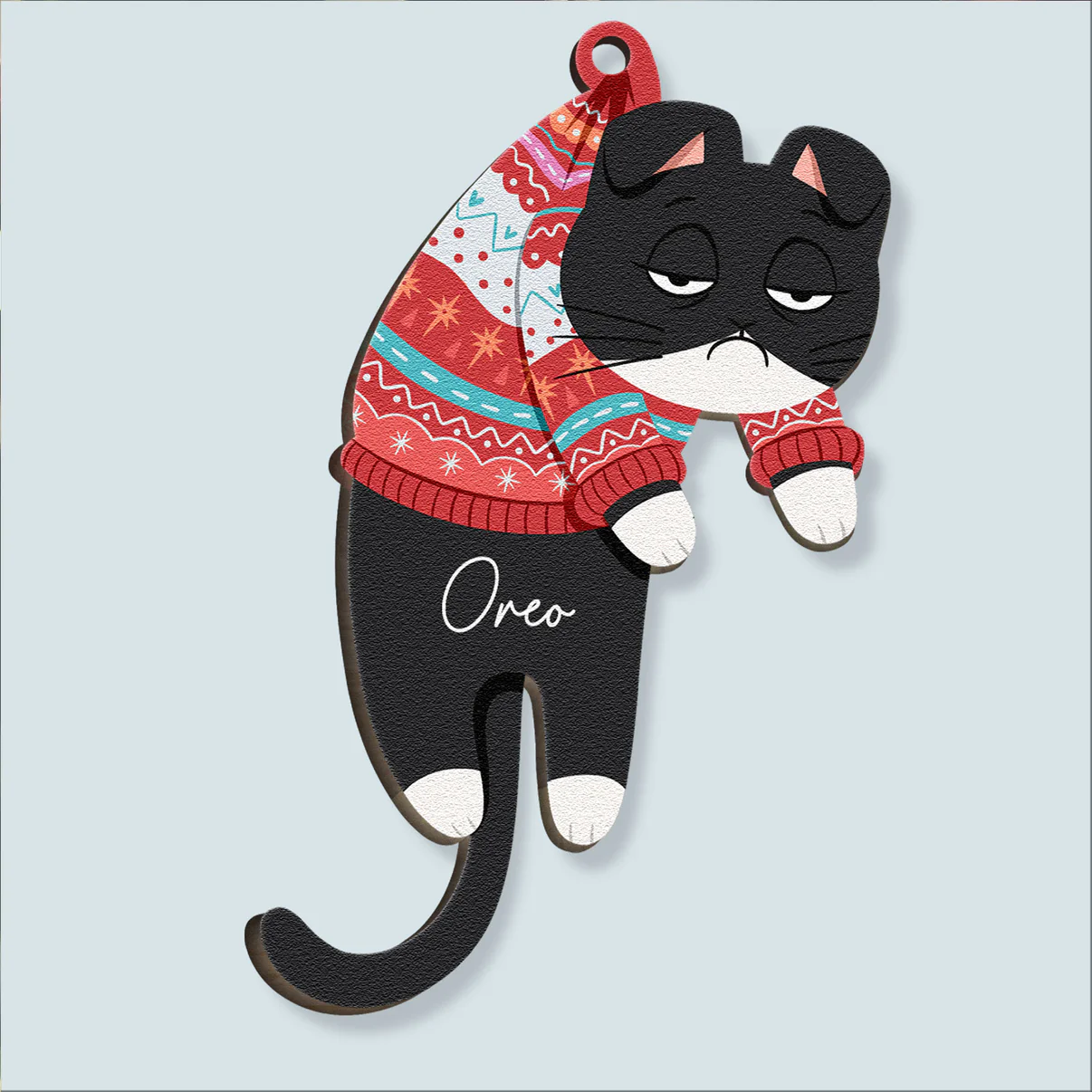 Hanging Cats - Personalized Wooden Ornament