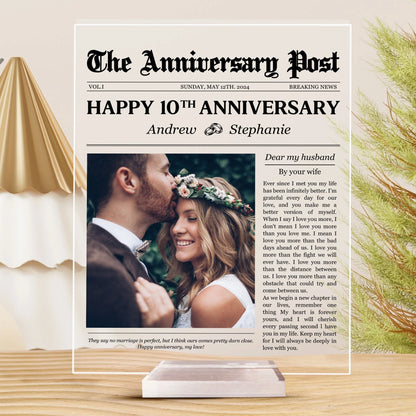 Shineful Acrylic Photo Plaque Personalized Happy Anniversary My Love