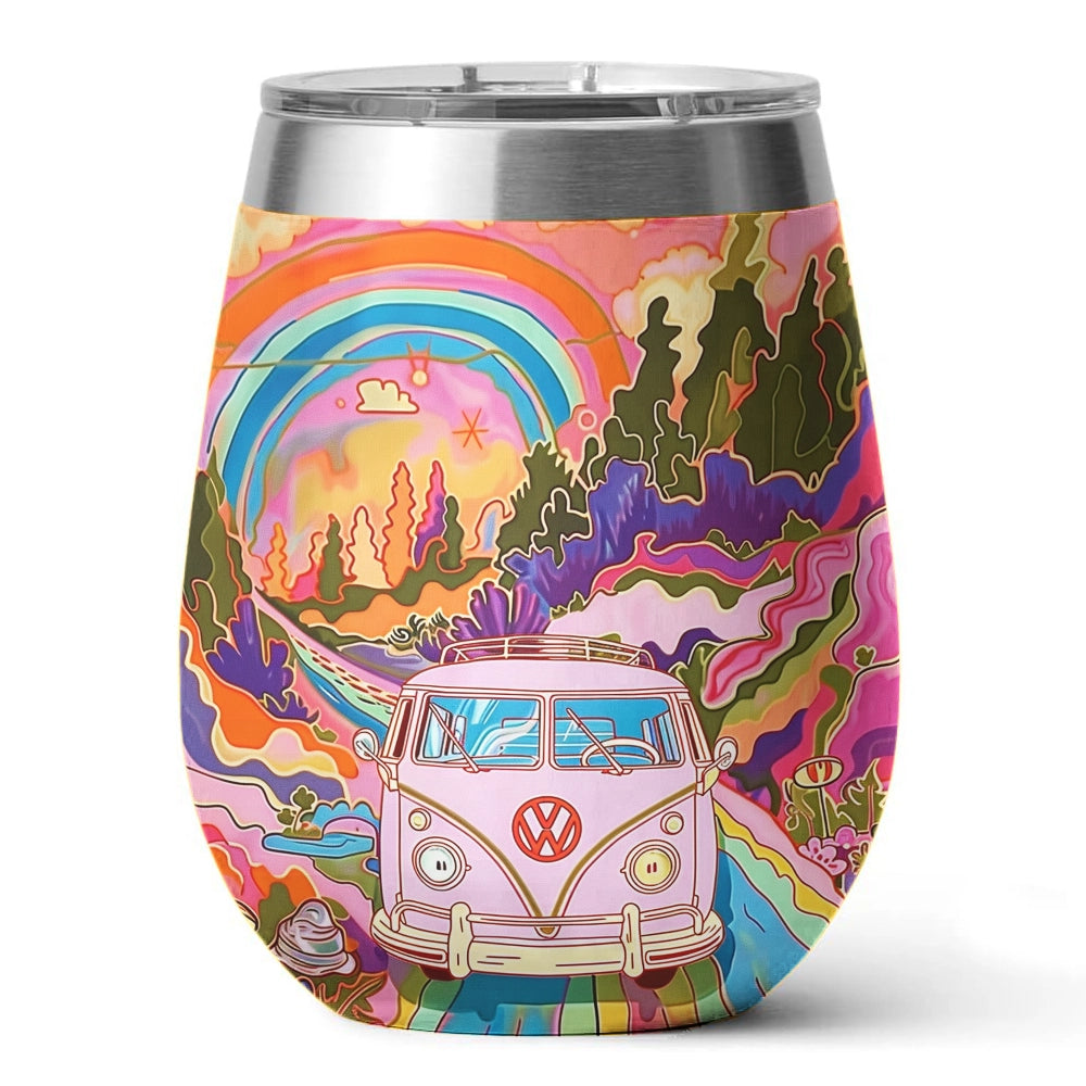 Shineful Wine Tumbler Hippie Trippy