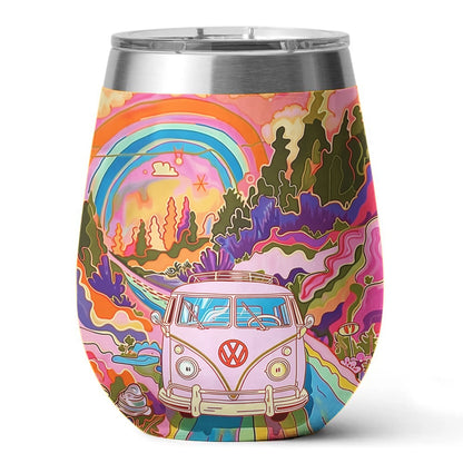 Glänzender Weinbecher Hippie Trippy