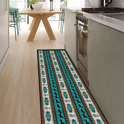 Shineful Traditional Horse Ultra-Thin Non Skid Floor Mat, Kitchen Rugs