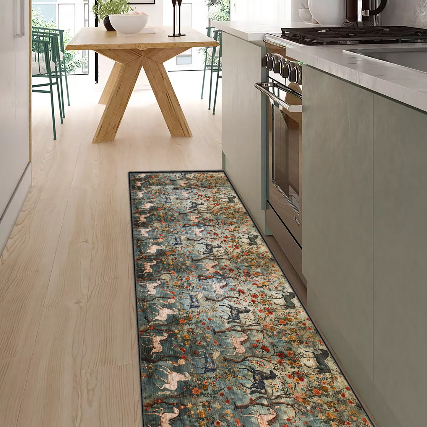 Shineful Graceful Horse Ultra-Thin Non Skid Floor Mat, Kitchen Rugs