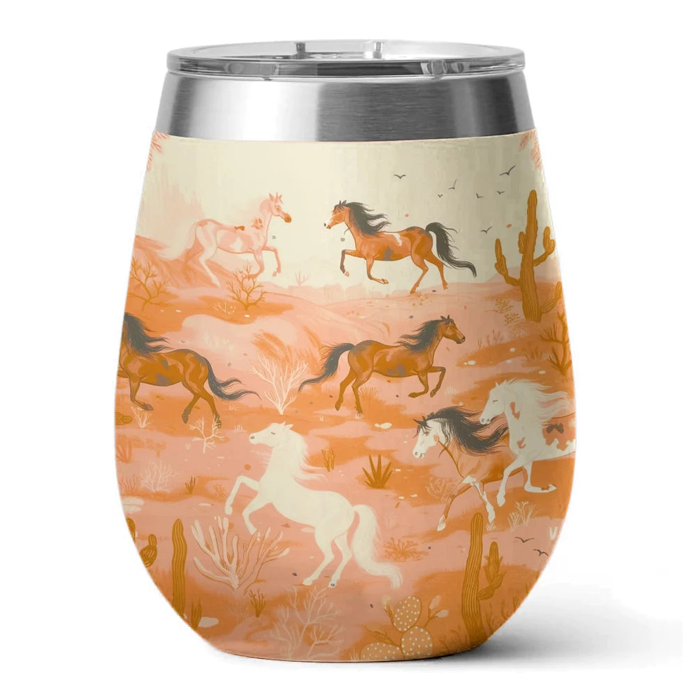 Horse 12 Oz Shineful™ Wine Tumbler Desert Vq03 12Oz