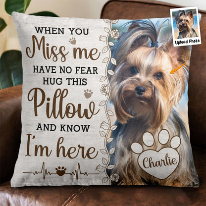 Shineful Pillow Hug This Pillow And Know I'm Here Personalized Photo Pillow Insert Included