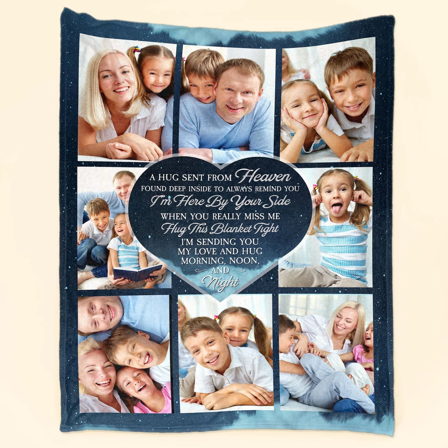 Shineful Blanket Hugs From Heaven - Personalized Photo Blanket