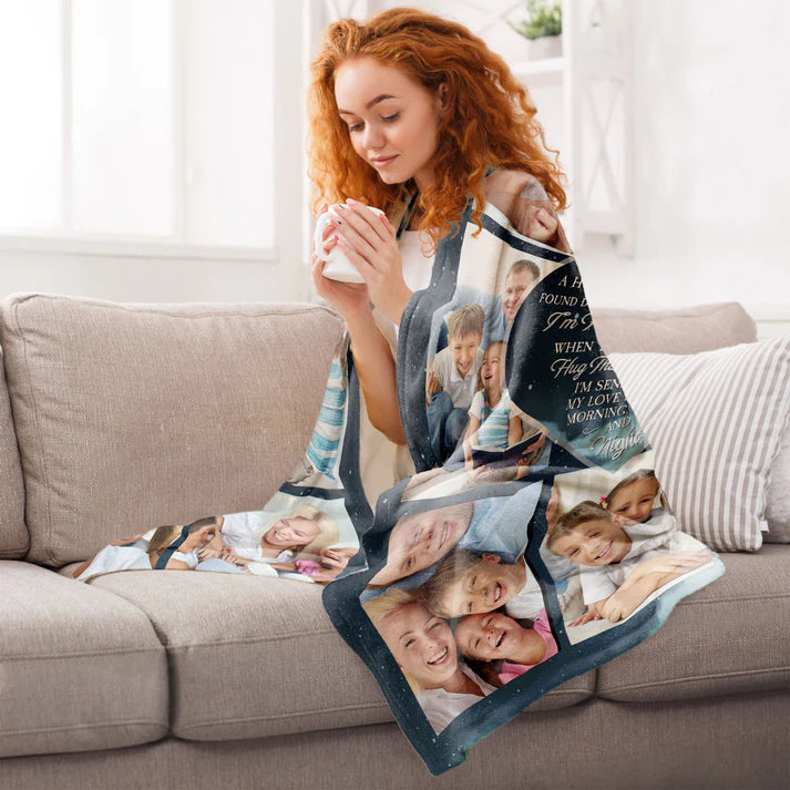 Shineful Blanket Hugs From Heaven - Personalized Photo Blanket