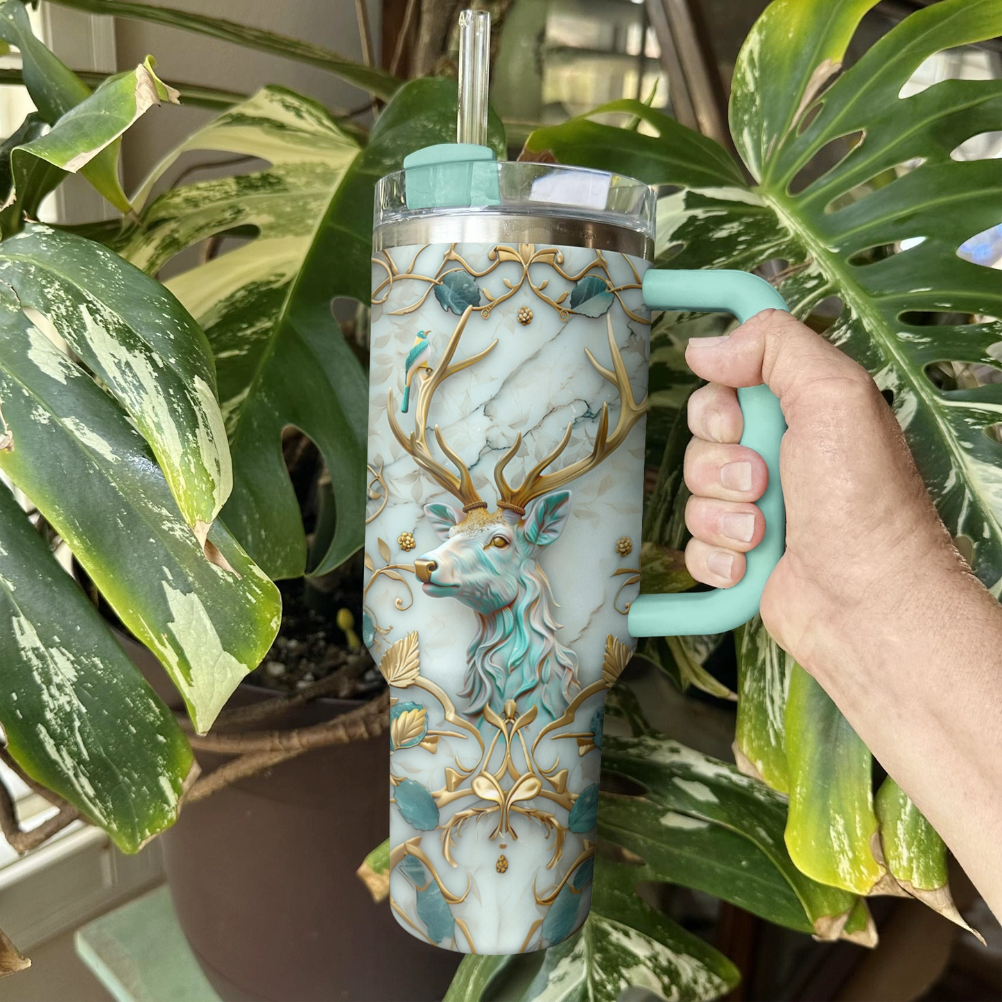 Shineful Tumbler Hunting Deer Majestic Forest Enchantment