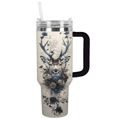 Shineful Tumbler Hunting Deer Floral Majesty