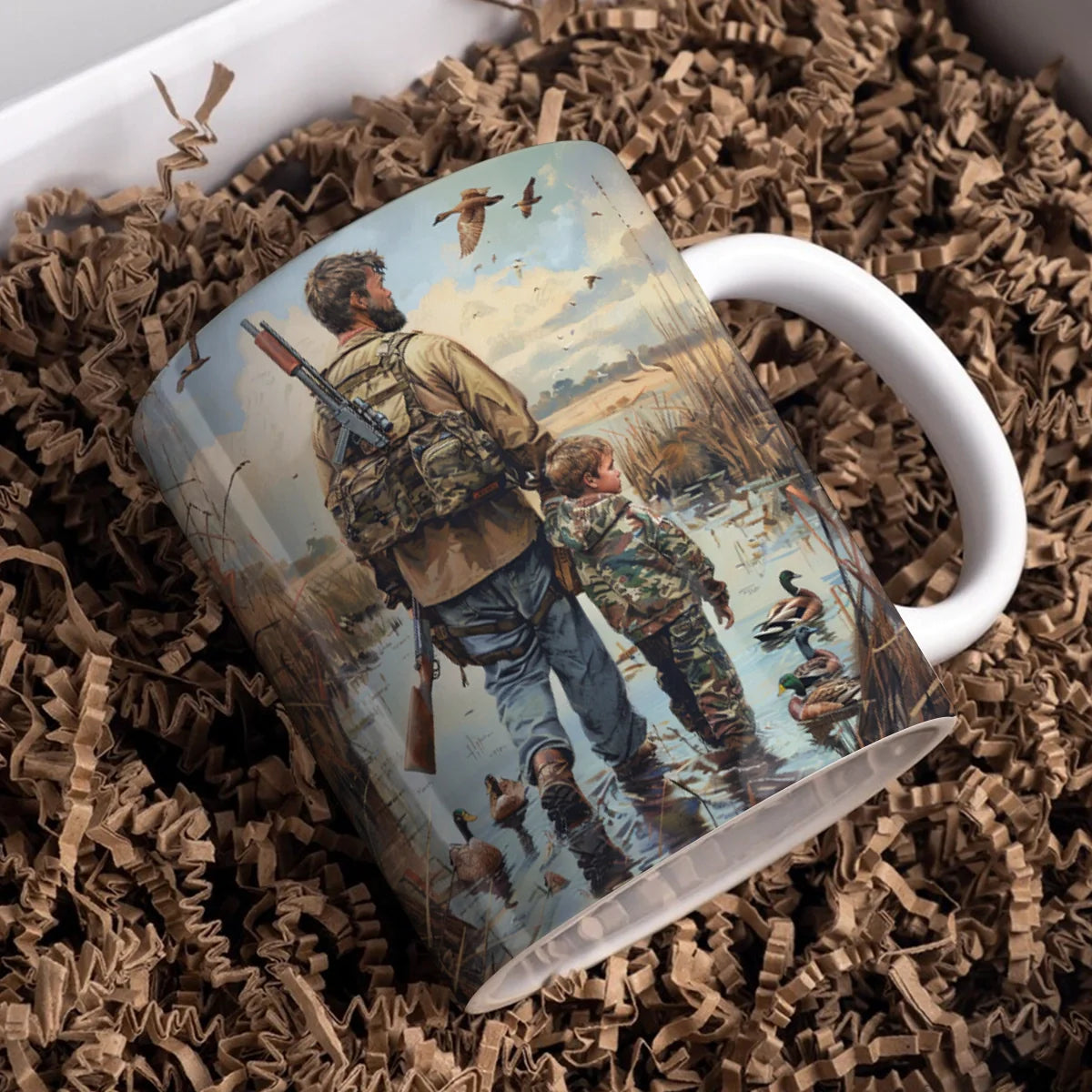 Shineful Ceramic Mug Hunting Wildness Father and Son