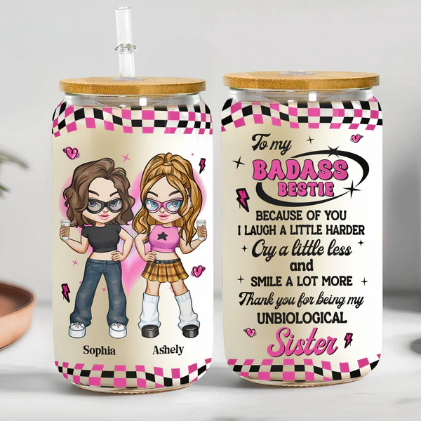 Shineful I Laugh A Little Harder - Style Y2K - Tasse en verre transparent personnalisée