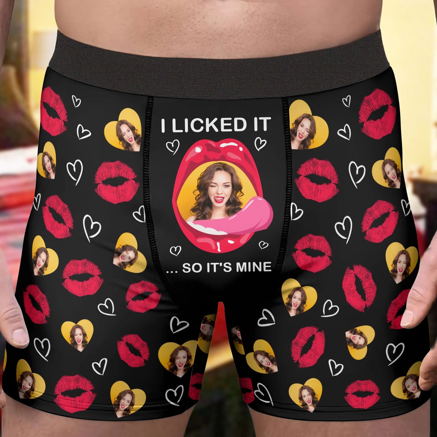 Shineful Men's Boxer Briefs I Licked It So It's Mine Personalized Photo Men's Boxer Briefs