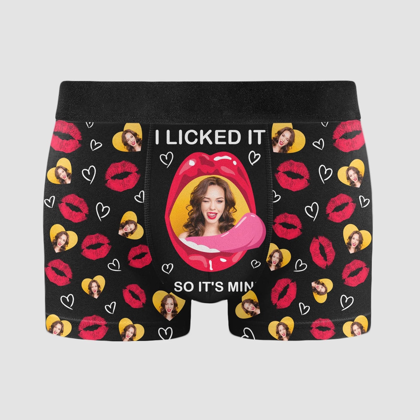 Shineful Men's Boxer Briefs I Licked It So It's Mine Personalized Photo Men's Boxer Briefs