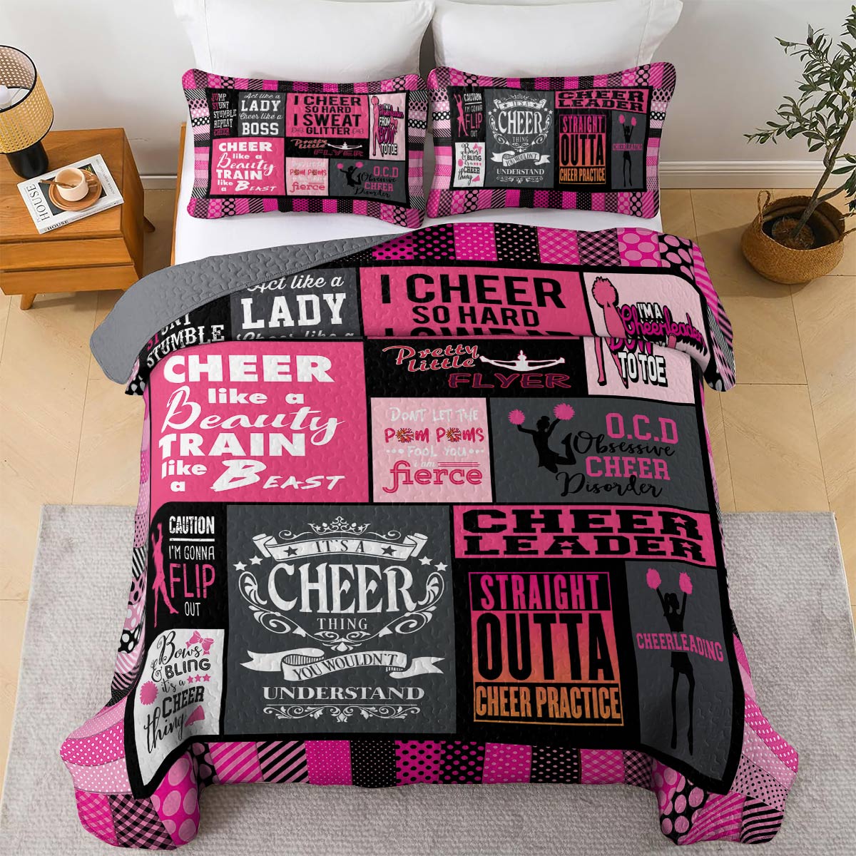 Shineful All Season Quilt 3-Piece Set I Cheer So Hard I Sweat Glitter