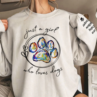 Nur ein Mädchen, das Hunde liebt - personalisiertes Sweatshirt