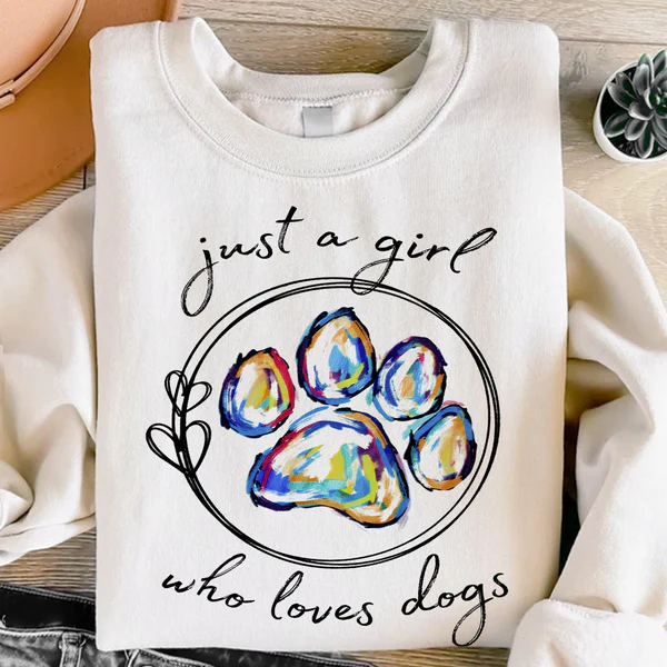 Nur ein Mädchen, das Hunde liebt - personalisiertes Sweatshirt