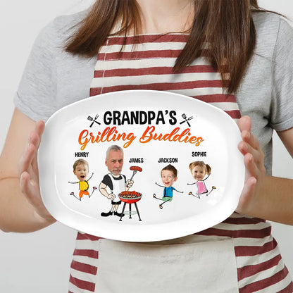 Shineful Custom Photo Daddy's Grilling Buddies - Personalized Dinner Plate