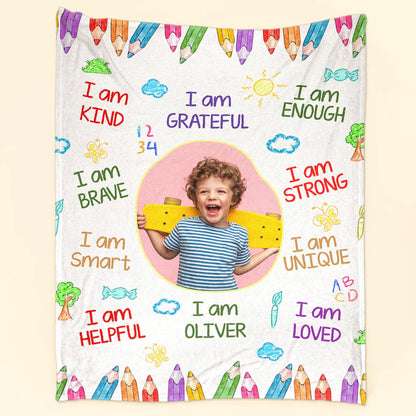 Couverture brillante Je suis gentil, intelligent, aimé, affirmations pour les enfants - Couverture photo personnalisée