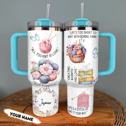 Shineful Tumbler Personalized Knitting Joyful Moments