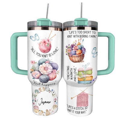 Shineful Tumbler Personalized Knitting Joyful Moments