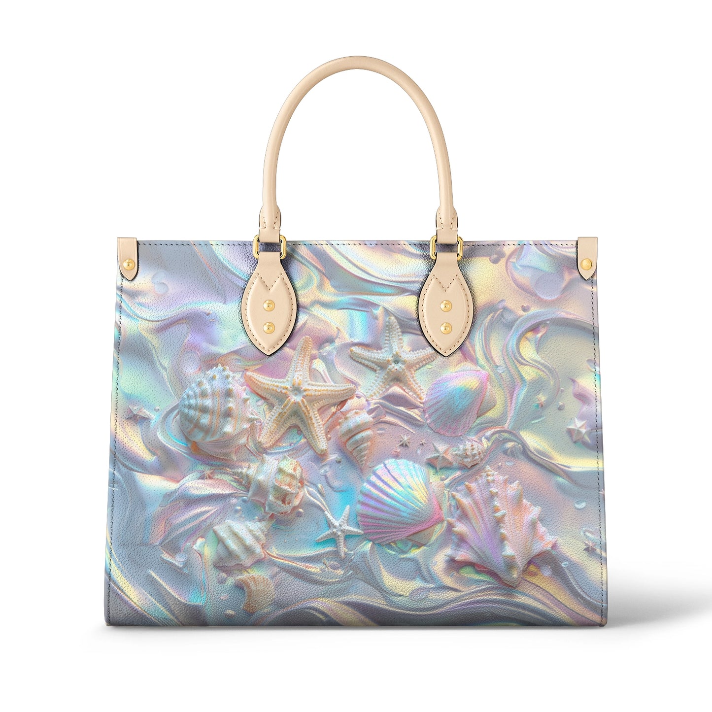 Glänzende Ledertasche Pearl Shell