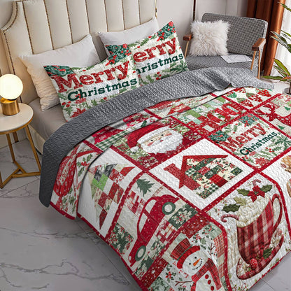 Shineful All Season Quilt 3-Piece Set Merry Christmas