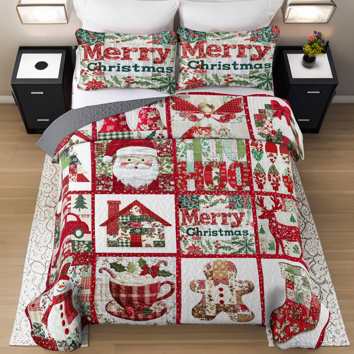 Shineful All Season Quilt 3-Piece Set Merry Christmas