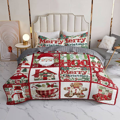 Shineful All Season Quilt 3-Piece Set Merry Christmas