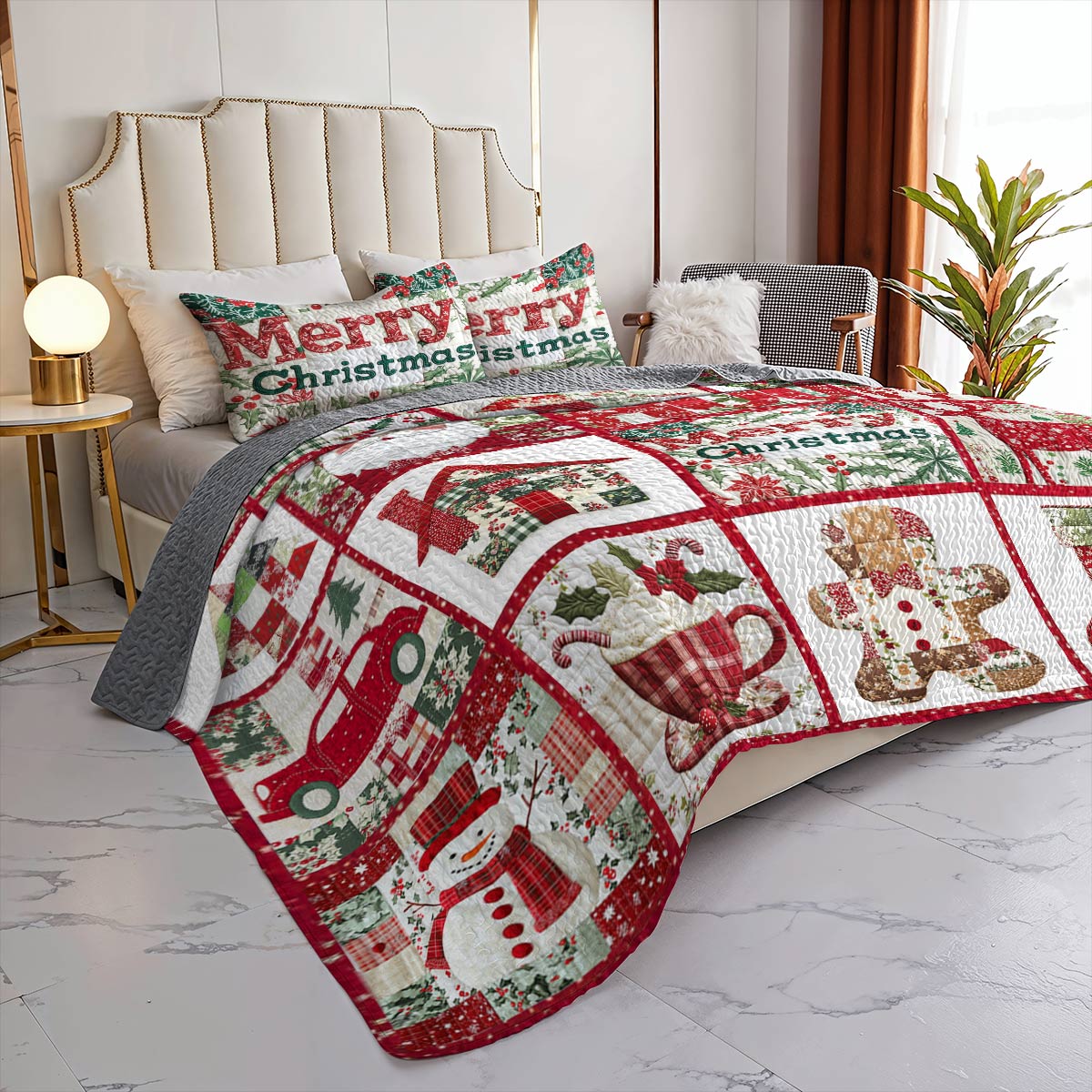 Shineful All Season Quilt 3-Piece Set Merry Christmas