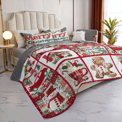 Shineful All Season Quilt 3-Piece Set Merry Christmas