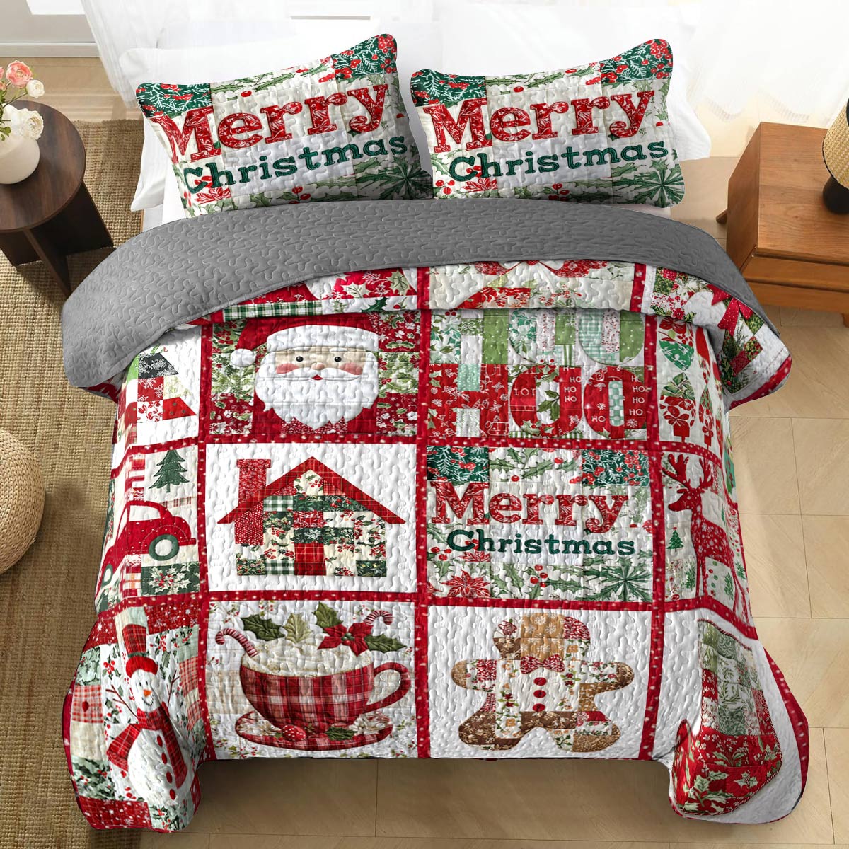 Shineful All Season Quilt 3-teiliges Set Frohe Weihnachten