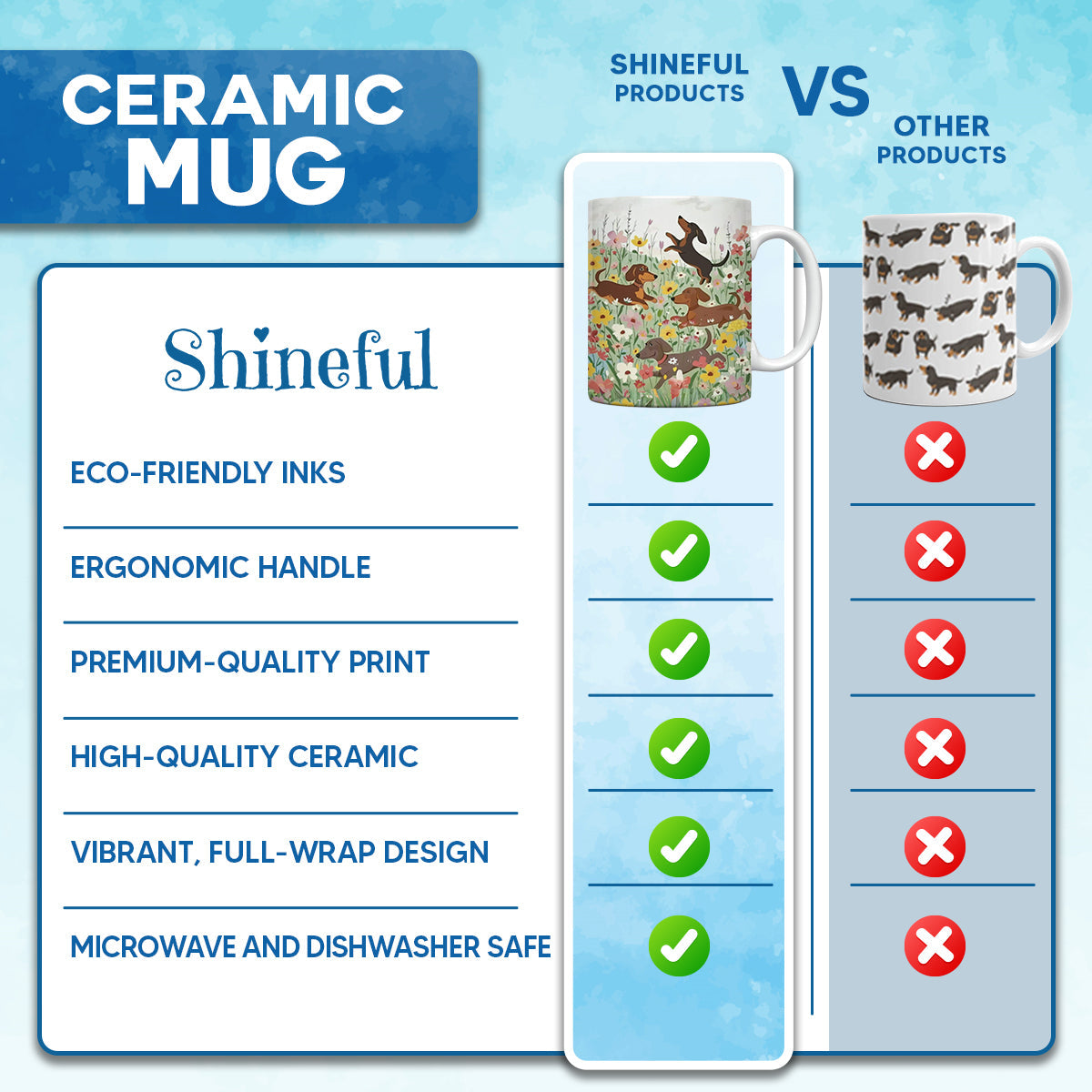 Shineful Ceramic Mug French Bulldog Garden