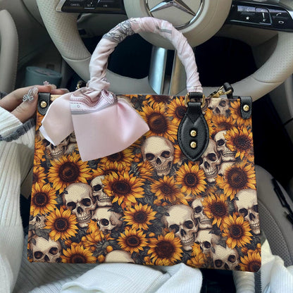 Shineful Leather Bag Sunflower Skulls