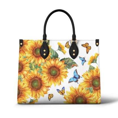 Shineful Leather Bag Sunflower Symphony