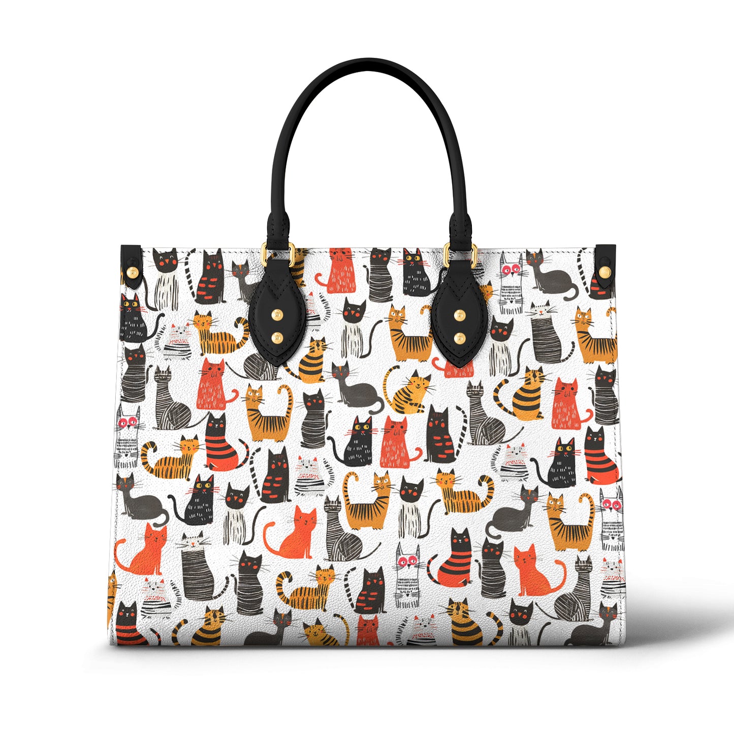 Shineful Leather Bag Funny Cat Doodles