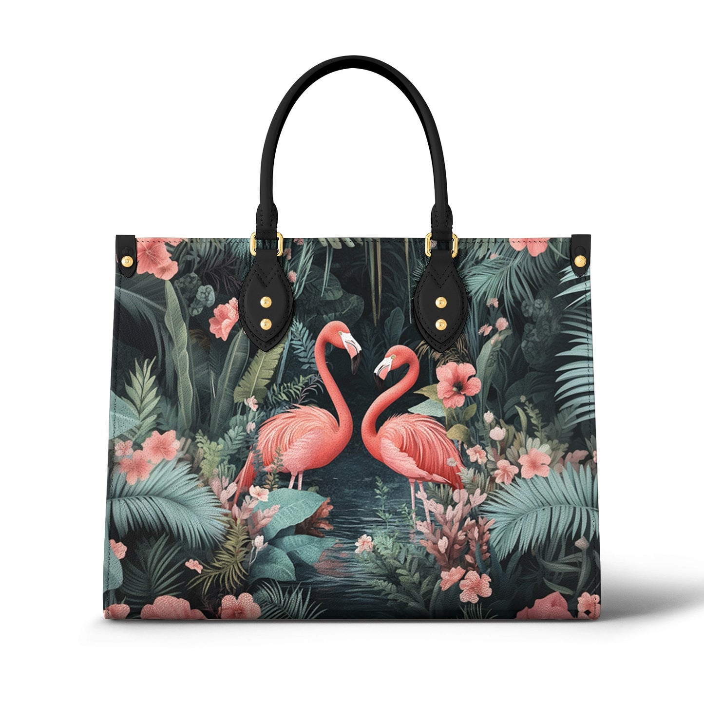 Glänzende Ledertasche Flamingo Love Story